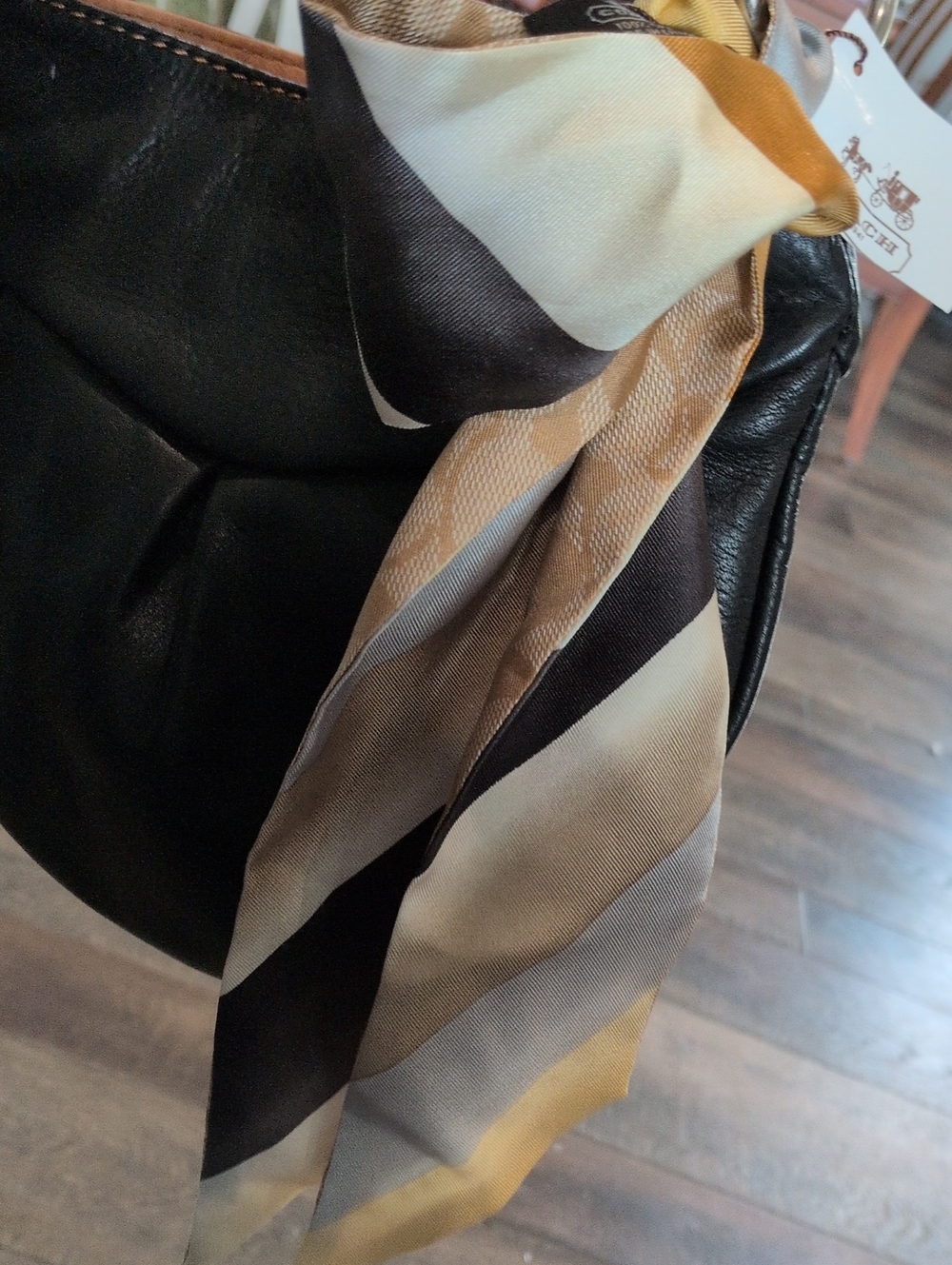 COACH Vintage Signature Silk Skinny Scarf
